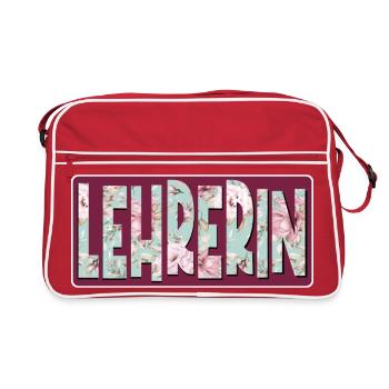 LEHRERIN LEHRAMT - Retro Tasche - Rot/Weiß - Vorne