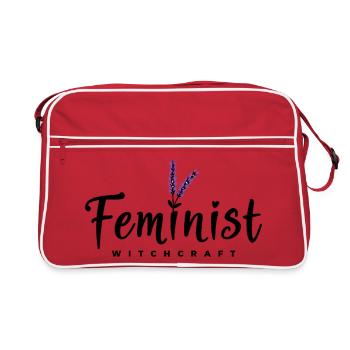 Sorcière d'Halloween avec de la lavande - Sac Retro - rouge/blanc - Devant