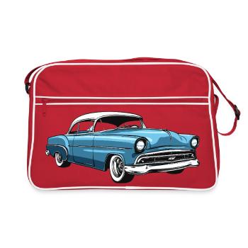 Retro US car in blue - Retro Bag - red/white - Front