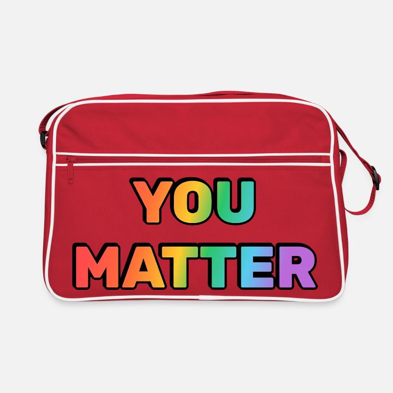 You Matter Rainbow Gradient Text Retro Bag