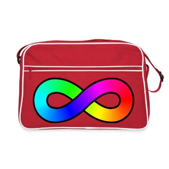 Autisme Arc-en-ciel Infini - Sac Retro - rouge/blanc - Devant
