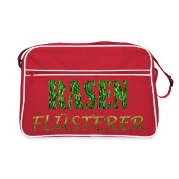 Rasenflüsterer Rasenpfleger Platzwart Greenkeeper - Retro Tasche - Rot/Weiß - Vorne