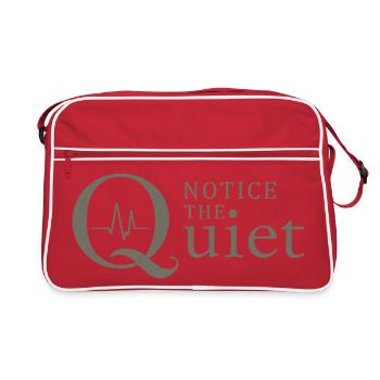 Notice the Quiet Mindfulness and Silence - Retro Bag - red/white - Front