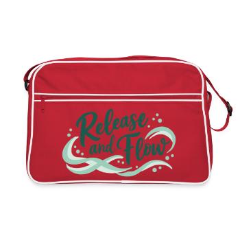Release and Flow Loslassen und Energiefluss - Retro Tasche - Rot/Weiß - Vorne