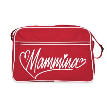 Mammina Typography - Italian Mom - Retro Bag - red/white - Front