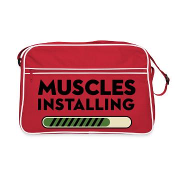Muscles Installing Progress Bar Fitness Gym - Retro Bag - red/white - Front