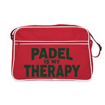 Padel is my Therapy Sportler Statement - Retro Tasche - Rot/Weiß - Vorne