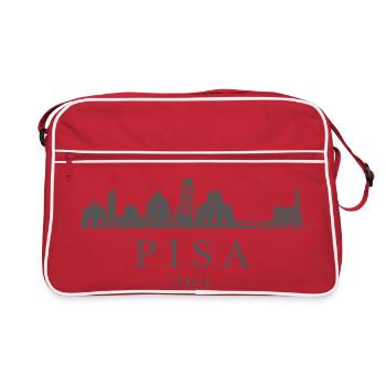 Pisa Skyline, Pisa Italy - Retro Bag - red/white - Front