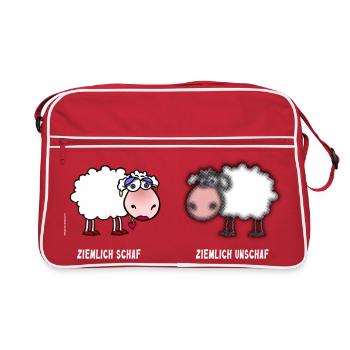 Sheep / Sheep | Pun - Retro Bag - red/white - Front