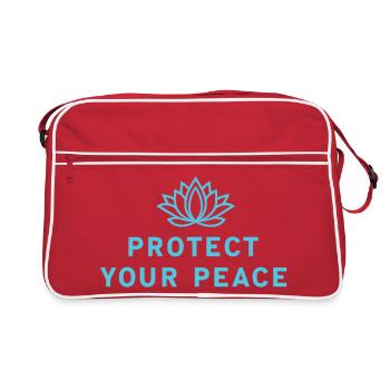 Protégez votre paix Lotus Yoga Spiritualité - Sac Retro - rouge/blanc - Devant