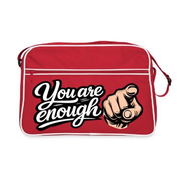 You are enough – Motivation & Self-Love - Retro Bag - red/white - Front