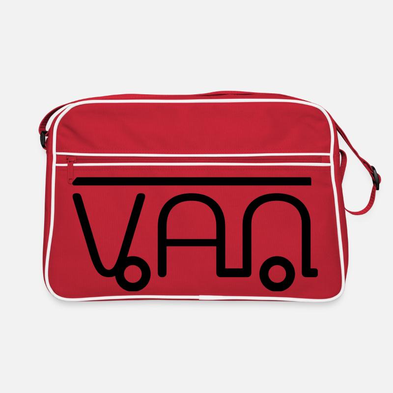 Illustration de Van Camper faite de lettres Sac Retro