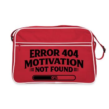 Error 404 Motivation not found Funny saying - Retro Bag - red/white - Front