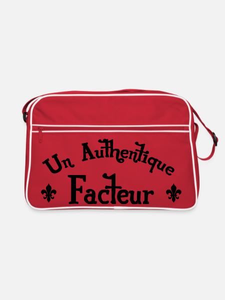 Un authentique facteur lettrage vintage - Sac Retro - rouge/blanc - Devant