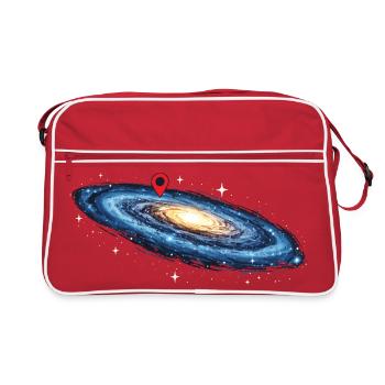 Milky Way Location Pin Space Galaxy - Retro Bag - red/white - Front