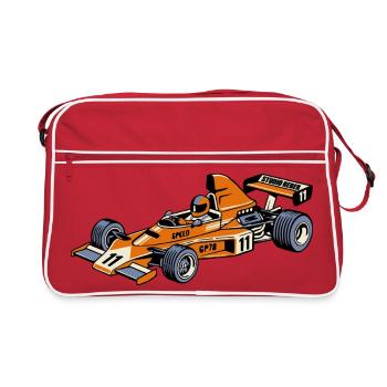 Racing Car Vintage Orange - Retro Bag - red/white - Front
