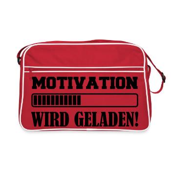 Motivation wird geladen - Retro Tasche - Rot/Weiß - Vorne