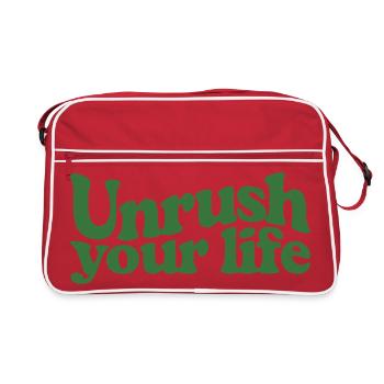 Slow down | Slow Living Mindfulness - Retro Bag - red/white - Front