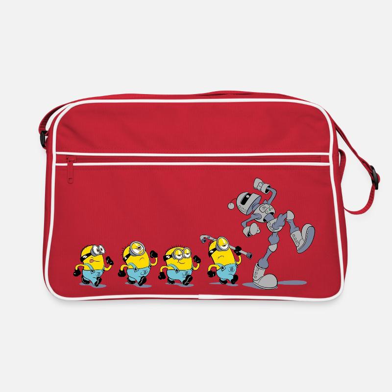 Minions En Rang Avec Robot Sac Retro