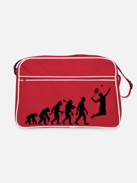 Badminton Evolution Badmintonspieler Smash - Retro Tasche - Rot/Weiß