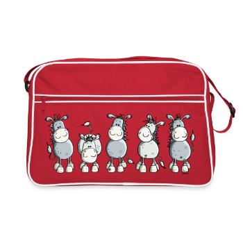 Funny Donkey - Animal - Retro Bag - red/white - Front