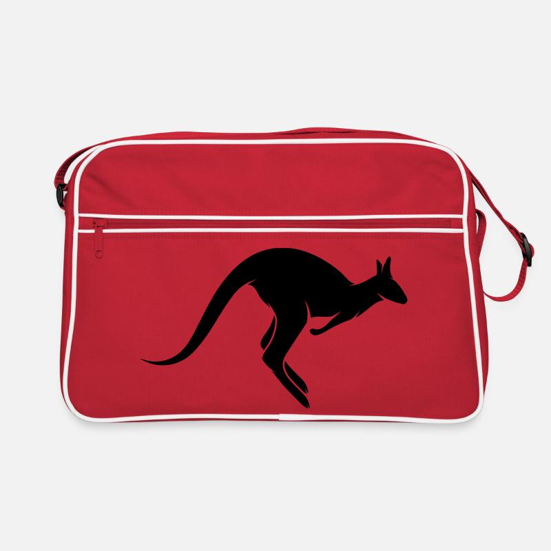Ein hüpfendes Känguru - Retro Tasche - Rot/Weiß