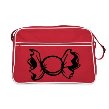 Bonbon Design klassisch - Retro Tasche - Rot/Weiß - Vorne