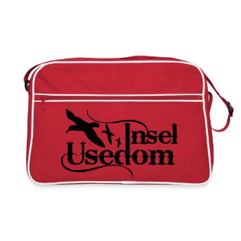 vintage Usedom T-Shirt – Ostsee Streetwear Design - Retro Bag - red/white - Front