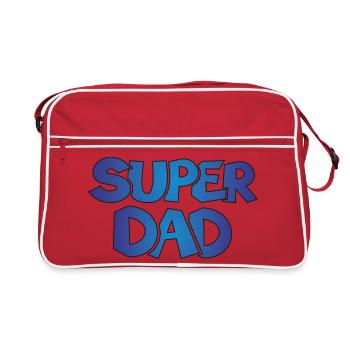 Super Dad Papa Vater Geschenk Geburtstag - Retro Tasche - Rot/Weiß - Vorne