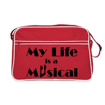 Musique musicale Théâtre Scène Fan - Sac Retro - rouge/blanc - Devant