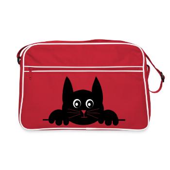 Drôle de chat – cadeau de design de chat mignon - Sac Retro - rouge/blanc - Devant