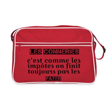 Design floral abstrait en pastel - Sac Retro - rouge/blanc - Devant