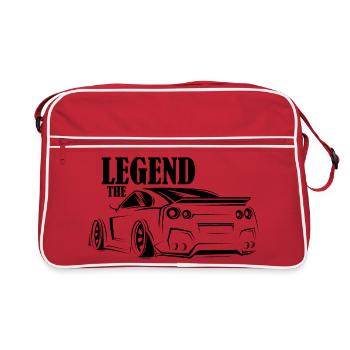 the legend GTR Auto Symbol Illustration Grafik - Retro Tasche - Rot/Weiß - Vorne