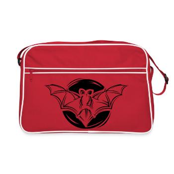 Bat Moon Icon Illustration Icon Graphic - Retro Bag - red/white - Front