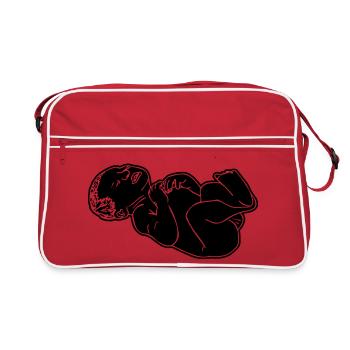 Neugeborenen-Baby-Schatten-Illustration - Retro Tasche - Rot/Weiß - Vorne