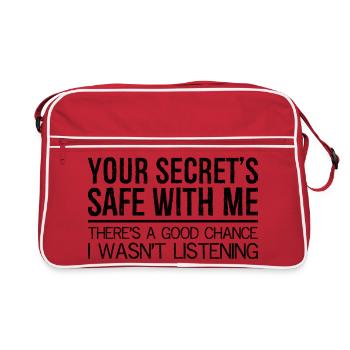 Your Secret Is Safe I wasn't Listening - Retro Tasche - Rot/Weiß - Vorne