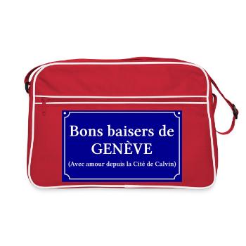 Geneva Street Sign – Swiss Remembrance - Retro Bag - red/white - Front