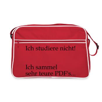 University saying "very expensive PDFs" gift, students - Retro Bag - red/white - Front