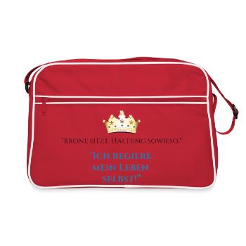 Ich regiere mein Leben selbst Krone - Retro Tasche - Rot/Weiß - Vorne
