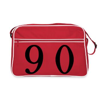 90. 90 ANS. 90e ANNIVERSAIRE. ANNIVERSAIRE 90 ANS. - Sac Retro - rouge/blanc - Devant