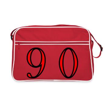 90. 90 ANS. 90e ANNIVERSAIRE. ANNIVERSAIRE 90 ANS. - Sac Retro - rouge/blanc - Devant