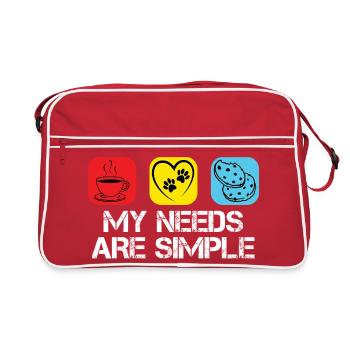 Coffee, cats and biscuits - Retro Bag - red/white - Front