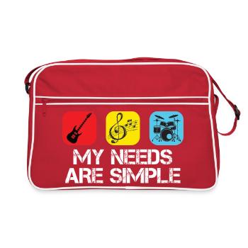 Mes besoins sont simples – des motifs musicaux - Sac Retro - rouge/blanc - Devant