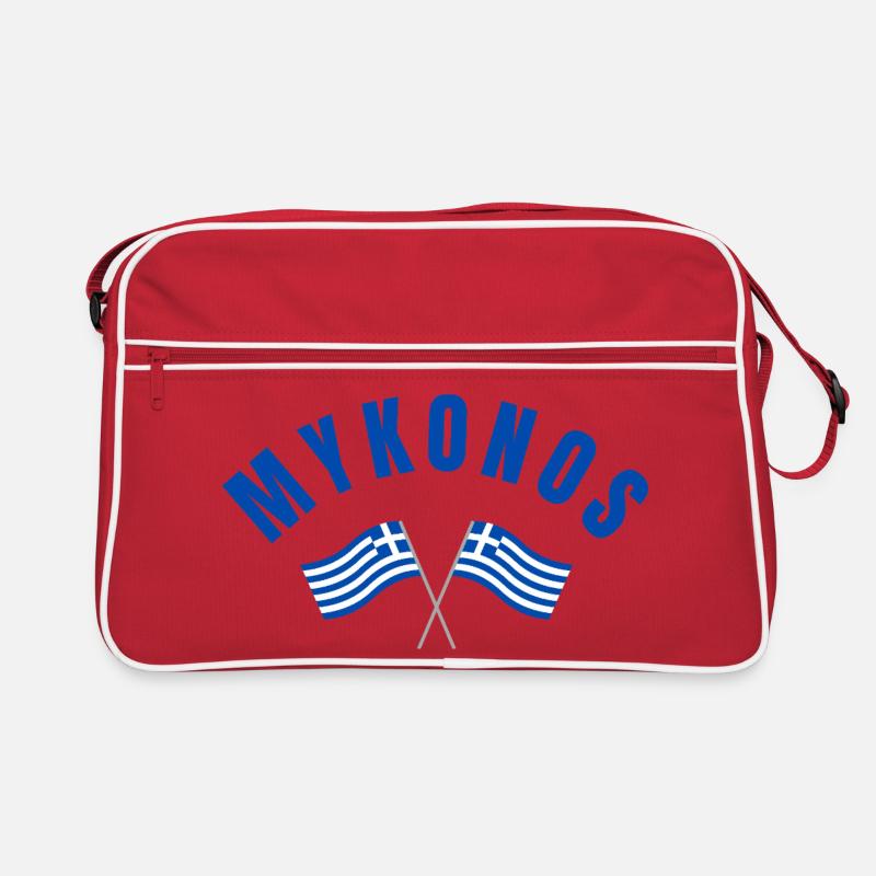 Drapeaux grecs de Mykonos Sac Retro
