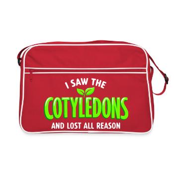 Cotylédons vus | Humour sur les micro-pousses - Sac Retro - rouge/blanc - Devant