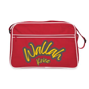 Wallah Crisis Lettering Neon Yellow - Retro Bag - red/white - Front