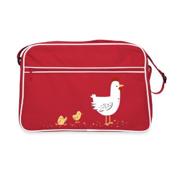 Poulet avec poussin - Sac Retro - rouge/blanc - Devant