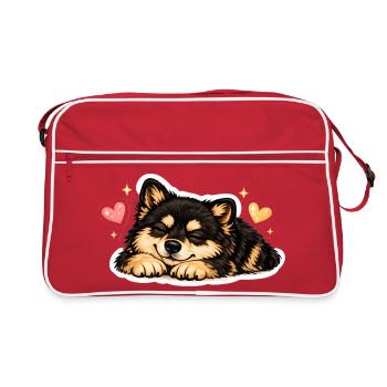Lapphund finlandais chaleureux - Sac Retro - rouge/blanc - Devant