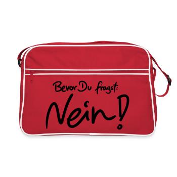 Bevor Du fragst: NEIN! (Das Original) - Retro Tasche - Rot/Weiß - Vorne