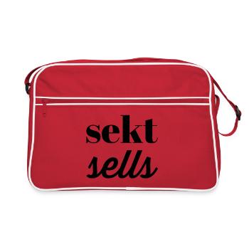 Sekt Sells – une expression amusante pour les amateurs de vin mousseux - Sac Retro - rouge/blanc - Devant